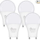 GU24 LED Light Bulb, 5000K Daylight, 9W(100W Equivalent), 800 Lumens, A19 Shape GU 24 LED Bulbs, Twist and Lock GU24 Pin Base with Two Prongs, Non-Dimmable, UL ETL Certificated(4-Pack)