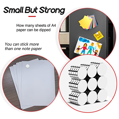 Refrigerator Magnets 50 Pcs, 10x3mm Tiny Round Disc Small Whiteboard Magnets for Crafts, DIY, Office, Dry Erase Board