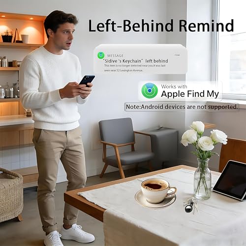 4 Pack Tracker Tags [Apple MFi Certified] Work with Apple Find My(iOS Only) Bluetooth Smart Tags Key Item Finder Waterproof Worldwide Replaceable Battery Tracking for Wallet Pets Backpack Dogs Luggage