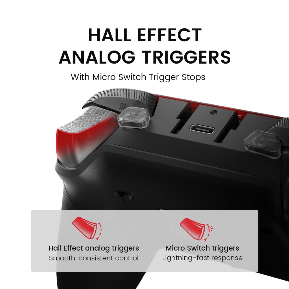 GameSir G7 Pro Wired Controller for Xbox Series X|S, Xbox One, Wireless Gamepad for PC&Android with TMR Sticks, Hall Effect Analog Triggers, 1000Hz Polling Rate, 3.5mm Audio Jack - Black