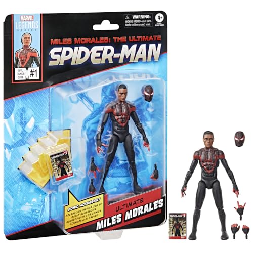 Marvel Legends Series Ultimate Miles Morales, Spider-Man Comics-Inspired Collectible 6-Inch Scale Action Figure with Character-Sized Comic Accessory | Marvel Legends Comics Inspired 6 Inch Action Figure Wave 1 - Miles Morales