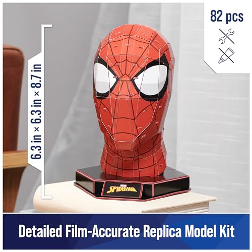 4D Build Marvel Spider-Man Bust 3D Puzzle Model Kit for Adults