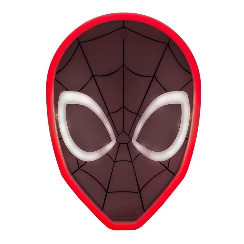 Spider-Man LED Neon Light - Officially Licensed Marvel Product | 26cm Spider-Man Mask Design • Vibrant Red LED Neon Glow • USB Powered Wall Mountable Display