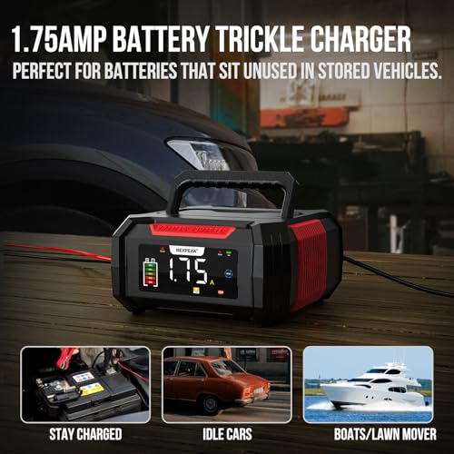 NEXPEAK 15A Battery Charger, Trickle Charger 12V/24V Car Battery Charger 9-Stage Smart LiFePO4 Charger Battery Maintainer w/Overcharge Protection Pulse Repair for Car Truck Motorcycle Lawn Mower