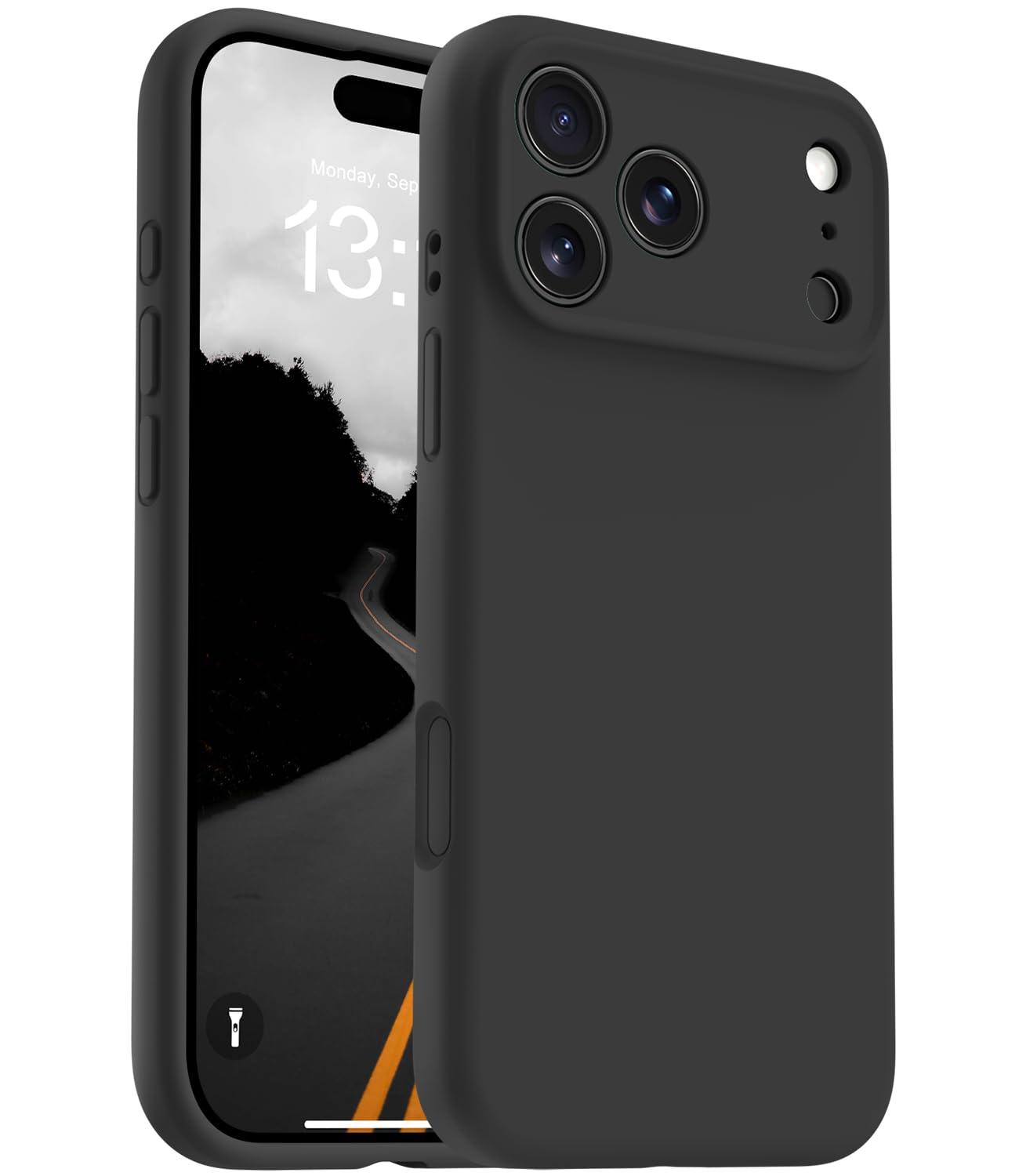 OTOFLY Magnetic for iPhone 17 Pro Case,Compatible with Magsafe,Classic Liquid Silicone Mobile Phone Case,Integrated Camera Control Button,Anti-Scratch Microfiber Lining, Black