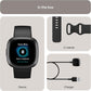 Fitbit Versa 4 Fitness Smartwatch with Daily Readiness, GPS, 24/7 Heart Rate, 40+ Exercise Modes, Sleep Tracking and more, Black/Graphite, One Size (S & L Bands Included)