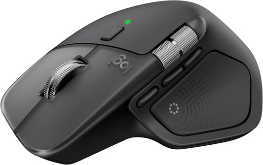 Logitech MX Master 4 for Mac, Ergonomic Bluetooth Mouse with Advanced Performance Haptic Feedback, Ultra-Fast Scrolling, USB-C Charging, MacOS, iPadOS, Windows - Space Black