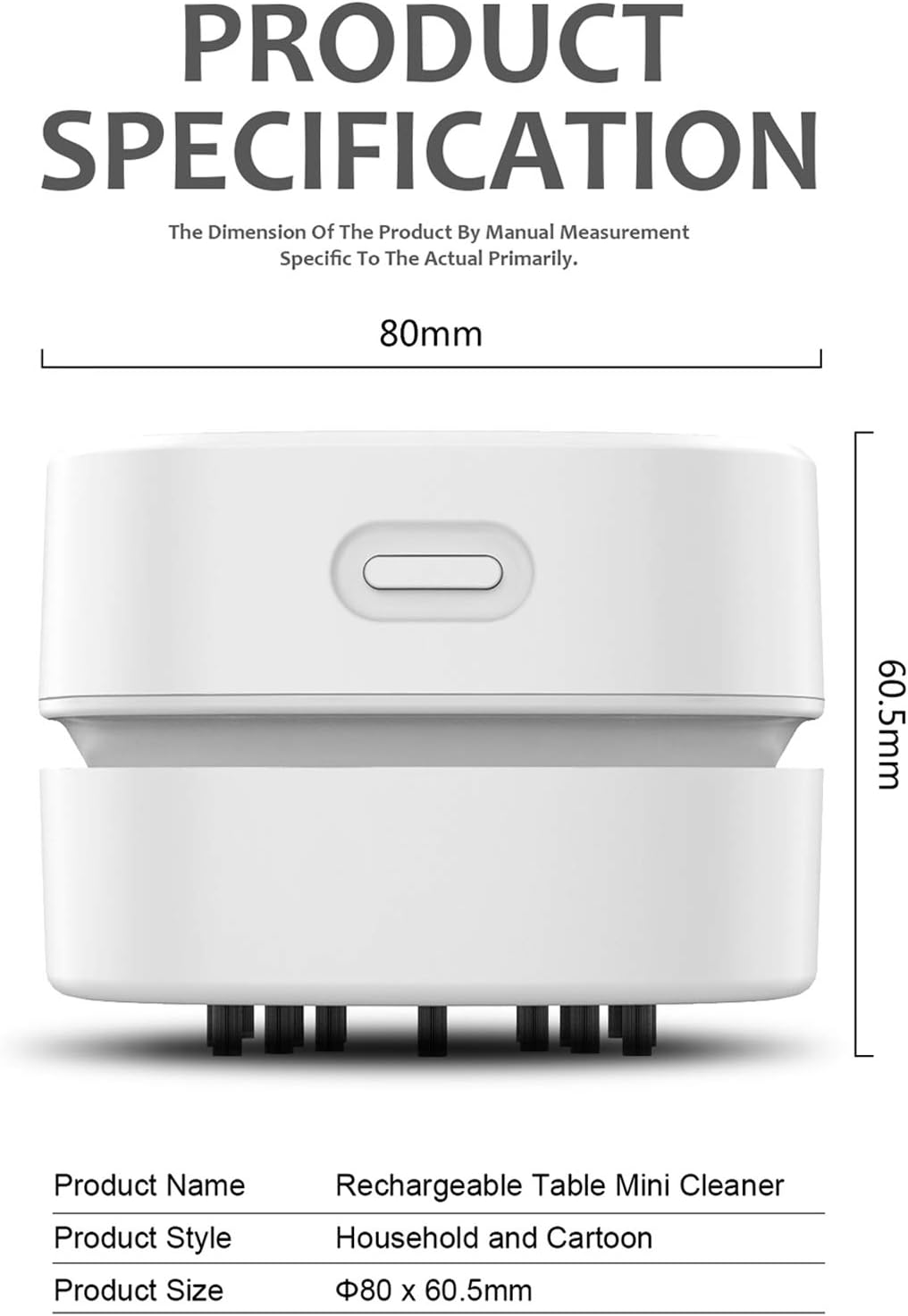 ODISTAR Desktop Vacuum Cleaner, Mini Table dust Sweeper Energy Saving,High Endurance up to 90 mins,Cordless&360º Rotatable Design for Keyboard/Home/School/Office(White AA Battery)