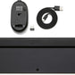 Ultra Premium Wireless Keyboard and Mouse Combo - Rechargeable, Ultra Slim Design, Quiet, Full Size, Number Pad, Unifying Receiver, Black