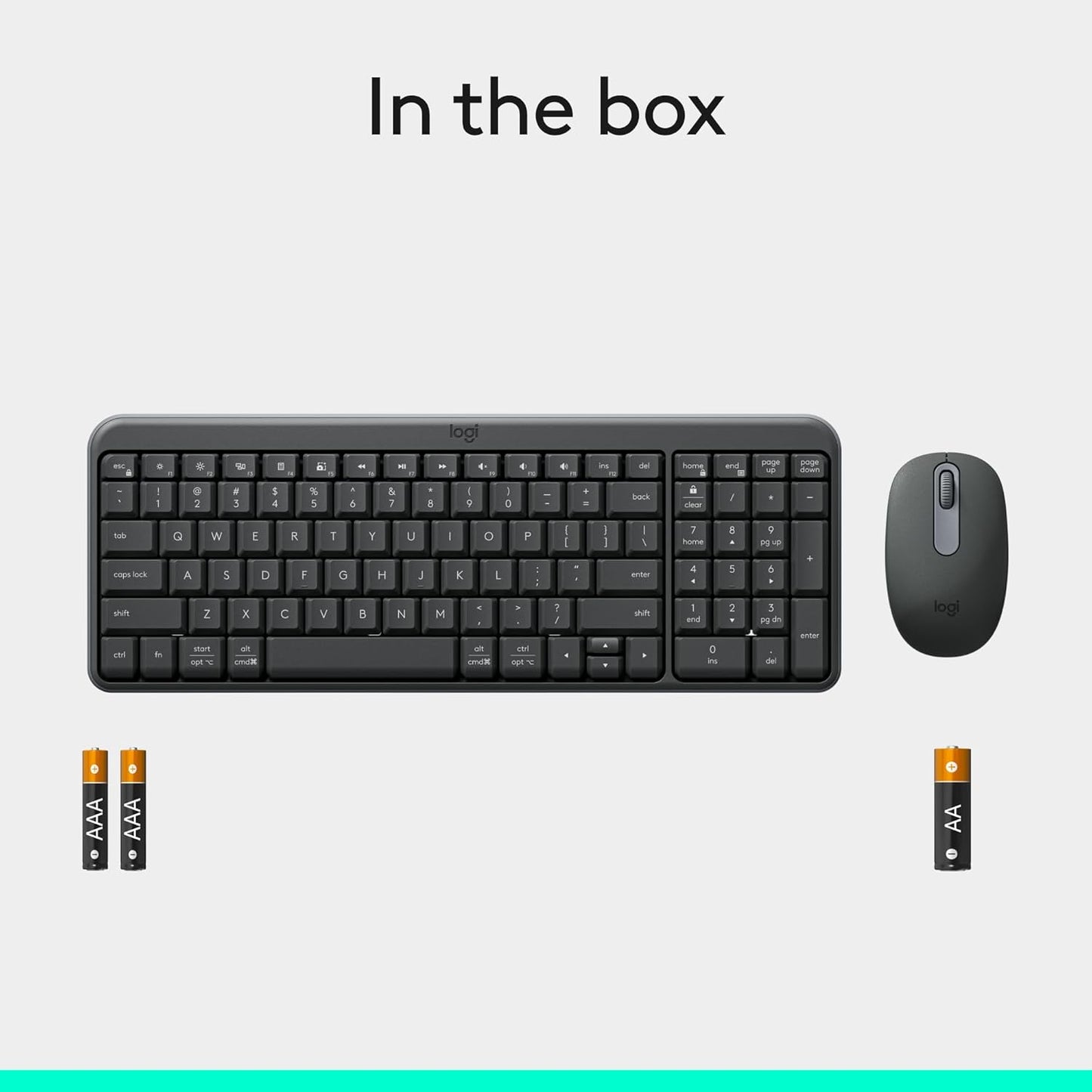 Logitech MK250 Bluetooth Wireless Mouse and Keyboard Combo: Fast & Easy Connectivity, Compact Wireless Keyboard, Ambidextrous Mouse, Durable Build - Windows/MacOS - Graphite