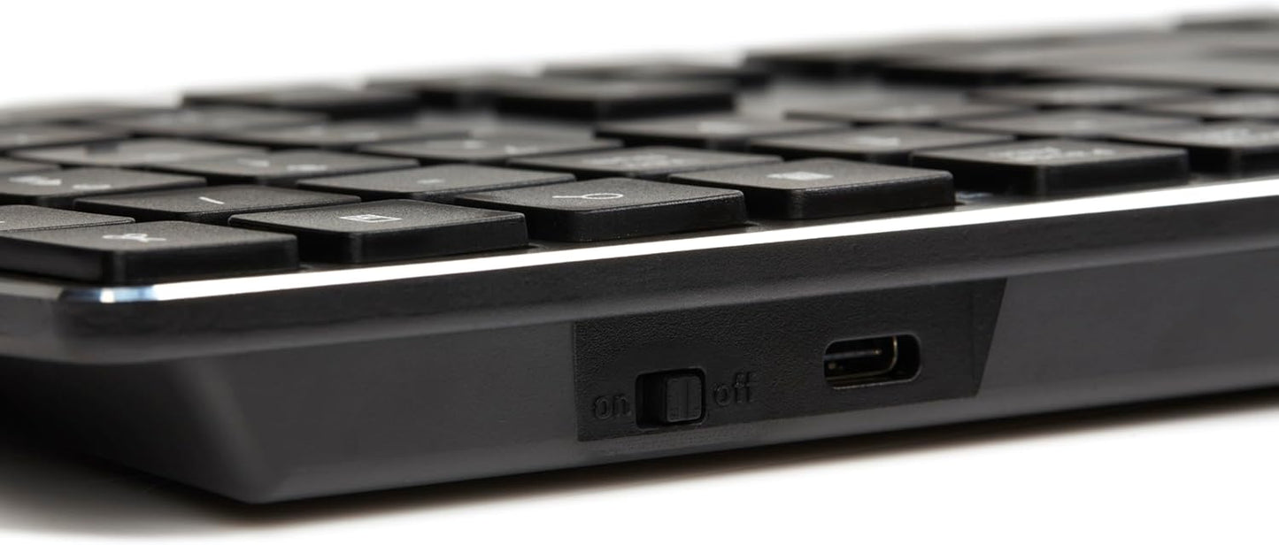 Ultra Premium Wireless Keyboard and Mouse Combo - Rechargeable, Ultra Slim Design, Quiet, Full Size, Number Pad, Unifying Receiver, Black