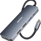 BENFEI USB C Hub 5-in-1 with 4K HDMI(Certified), 100W Power Delivery, 3 USB-A, Silicone Cable, Aluminum Case Compatible with MacBook Pro/Air, iPad Pro, iMac, iPhone 15 Pro/Pro Max, XPS, Thinkpad