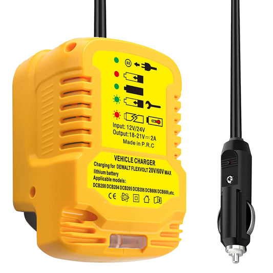 Car Battery Charger Replace for Dewalt 20V 60V MAX Lithium Ion Battery Charger DCB203 DCB201 DCB204 DCB206 DCB606 DCB609 Vehicle Charger(NOT for 12V)