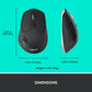 Logitech M720 Triathlon Wireless Mouse, Bluetooth, USB Unifying Receiver, 1000 DPI, 6 Programmable Buttons, 2-Year Battery, Compatible with Laptop, PC, Mac, iPadOS - Black
