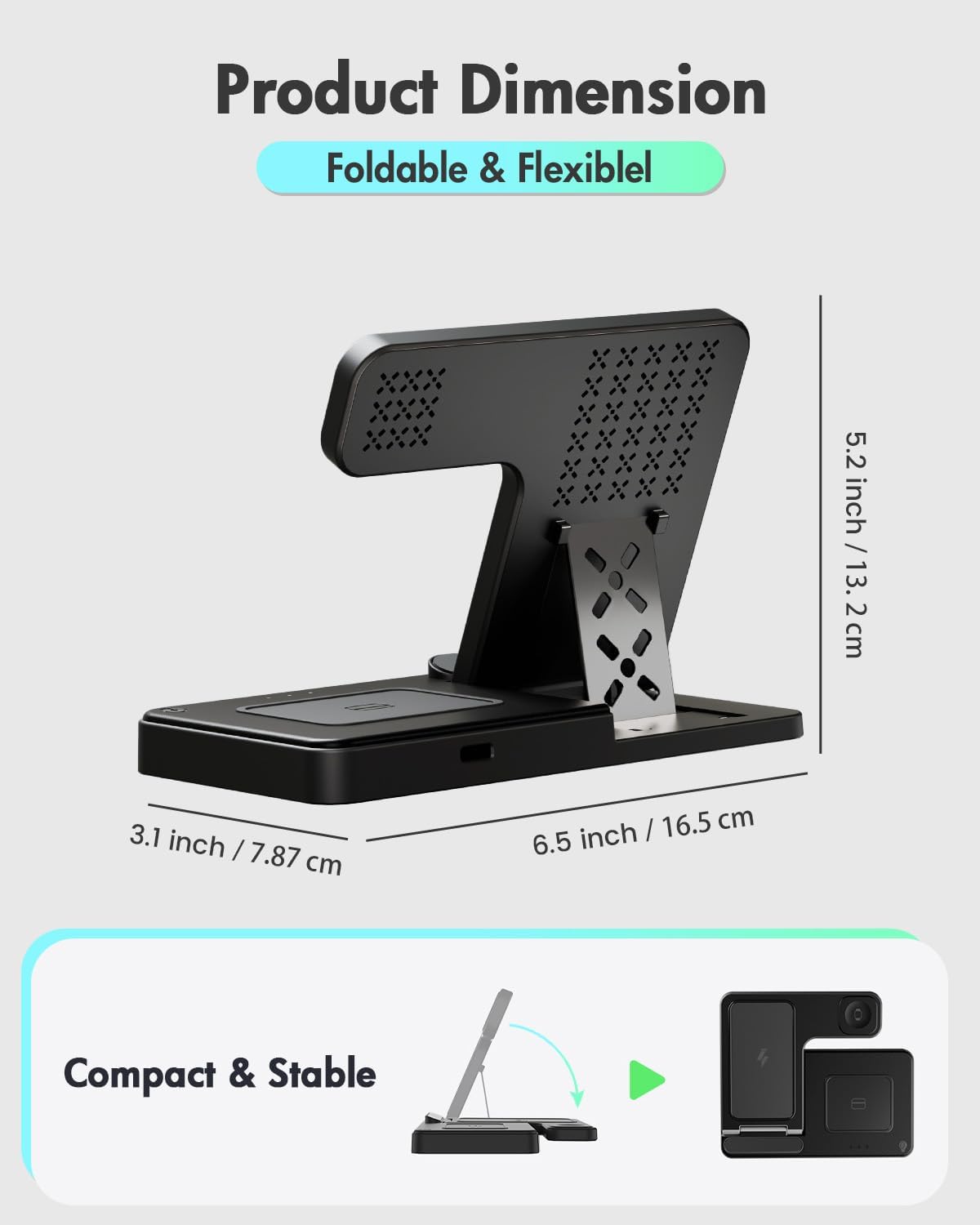 3-in-1 Wireless Charging Station for Apple – iPhone, Apple Watch & AirPods Charger Stand
