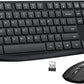 Wireless Keyboard and Mouse Combo, Lovaky 2.4G Full-Sized Ergonomic Keyboard Mouse, 3 DPI Adjustable Cordless USB Keyboard and Mouse, Quiet Click for Computer/Laptop/Windows/Mac (1 Pack, Black)