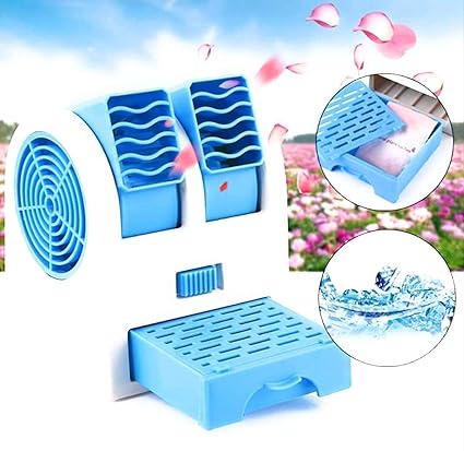 Mini Cooler AC USB and Battery Operated Air Mini Water Air Cooler Cooling Fan Duel Blower with Ice Chambe Perfect for Temple,Home,Kitchen USE, Study Many (MULTI COLOR)