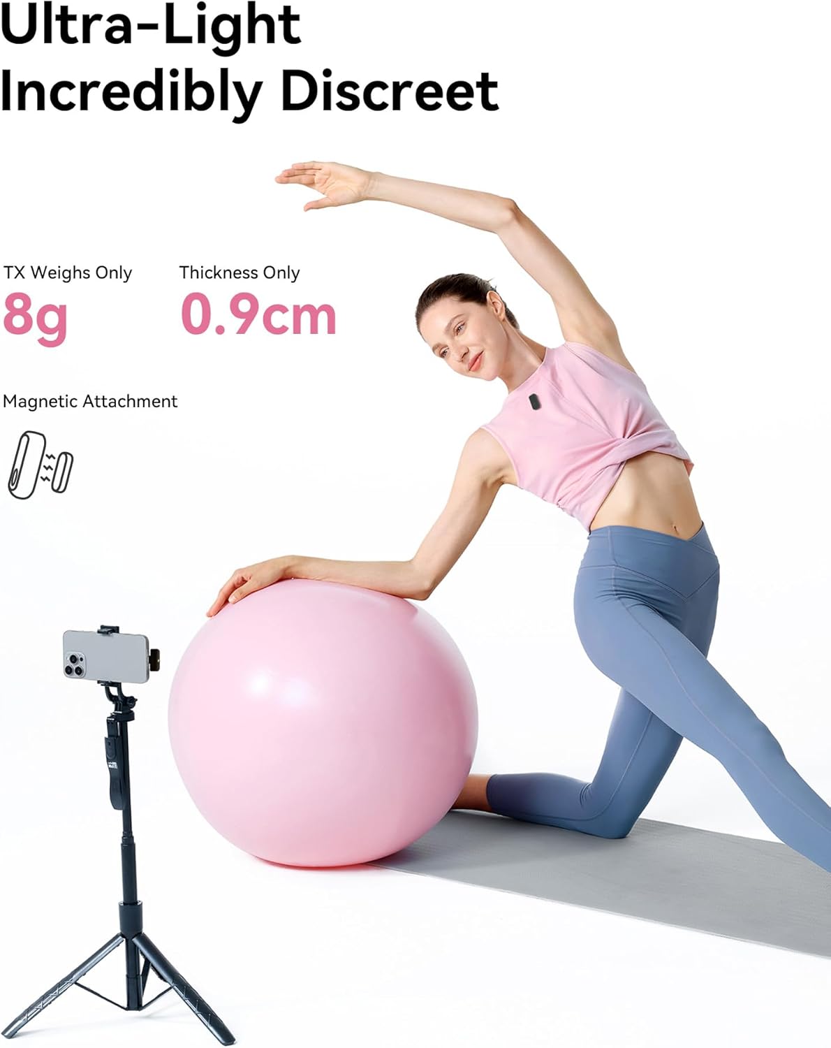 Hollyland Lark A1 Wireless Microphone for iPhone 17/16/15 & Android, 48kHz/24-bit, 3-Level Intelligent Noise Cancel, Magnetic Mini Mic for YouTube, Podcast, Vlogging (Black, 2TX + USB-C RX)