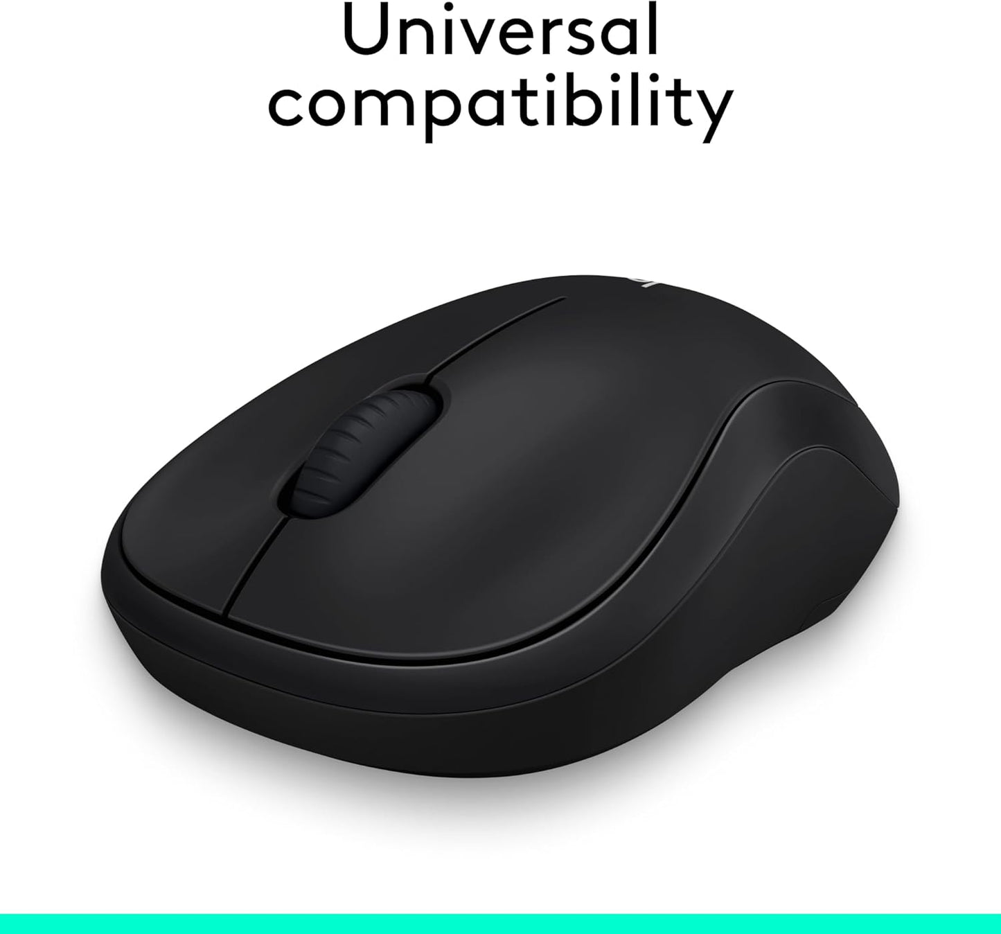 Logitech M185 Wireless Mouse, 2.4GHz with USB Mini Receiver, 12-Month Battery Life, 1000 DPI Optical Tracking, Ambidextrous, Compatible with PC, Mac, Laptop - Black
