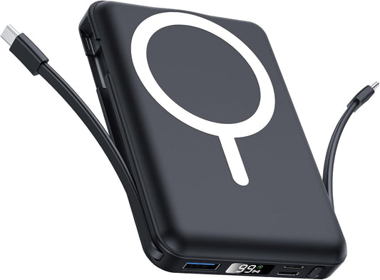 for Magsafe Portable Charger - 10000mAh Battery Pack for Magsafe with USB-C Cable and PD 20W USB C Fast Charging LED Display, Magnetic Wireless Power Bank for iPhone 17/16/15/14/13/12/Pro/Pro Max