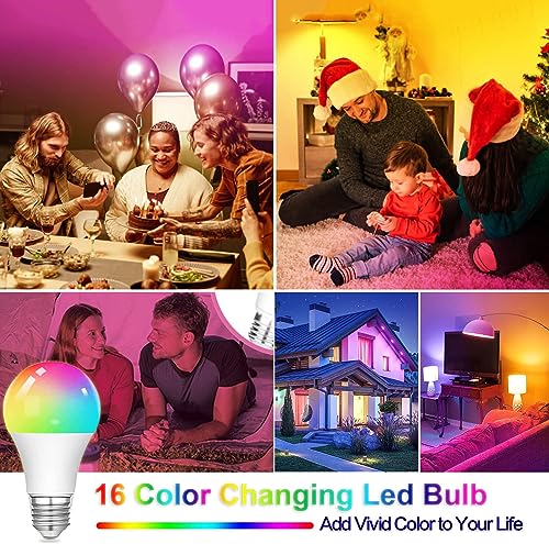 RGB Color Changing Light Bulbs,9W RGB LED Light Bulbs,40W Equivalent A ...