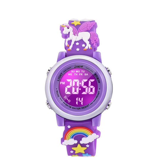 3D Cartoon Waterproof Watches for Girls with Alarm - Best Toys Gifts for Girls Age 3-12