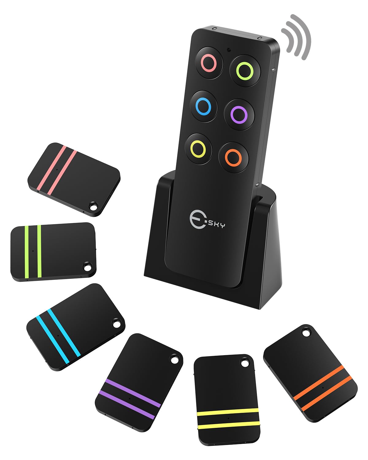 Esky Key Finder Locator with Sound, Stick-on TV Remote Control Finder ...