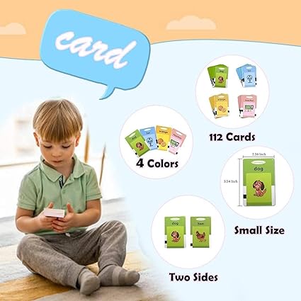 Educational Talking Flash Cards | Learning Toys Flash Cards | Educational Brain-Cards Toys Interactive Learning Toy Set - Early Development Toy for Kids Boys and Girls