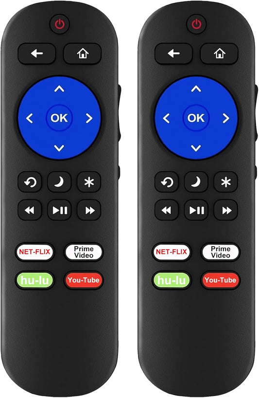 Pack of 2 IR Remote Only for Roku Built-in TV Remote,for Hisense/TCL/Onn/Element/Sharp/Haier/Hitachi/LG/Sanyo/JVC/Magnavox/RCA/Philips/Westinghouse Roku Series Smart TV, Not for Others Roku or TV
