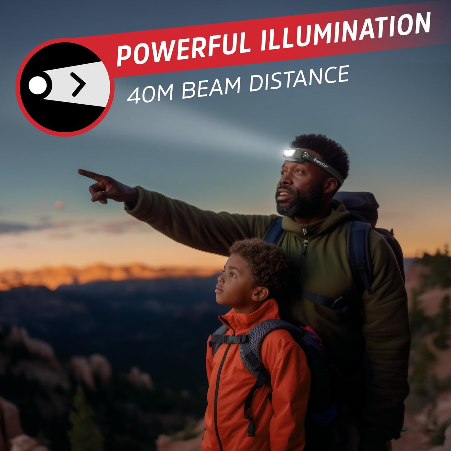 Energizer Universal+ LED Headlamp (2-Pack), Bright Head Lamp for Outdoors, Camping and Emergency Light, IPX4 Water Resistant (Batteries Included)