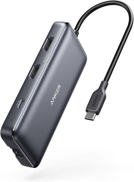 Anker Laptop Docking Station Dual Monitor, 8-in-1 USB C Hub, 4K Dual Monitor with 2 HDMI, 1 Gbps Ethernet Hub, 85W Power Delivery, SD Card Reader for MacBook Pro, XPS and More (Charger not Included)