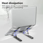 Tonmom Laptop Stand for Desk, Adjustable Laptop Riser ABS+Silicone Foldable Portable Notebook Holder, Ventilated Cooling Notebook Mount Computer Stand for 10-15.6” Laptops,Tablets-Black