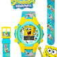 Nickelodeon Spongebob Squarepants Kids LCD Watch with LED Lights - Colorful Character Strap, Interactive Flashing Display, Comes in Collectible Tin Box