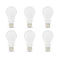 Basics A19 LED Light Bulbs, 100W Equivalent, 15W Energy Efficient, E26 Standard Base, Soft White 2700K, Non-Dimmable, 10,000 Hour Lifetime, 6-Pack