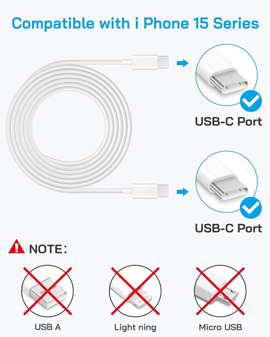 i Phone 17 16 15 Charger Fast Charging - 20W PD Fast Charger Block with 6Ft USB C Cable for i Phone 17/16/15 Series, i Pad Pro/Air/Mini, Galaxy S23, Pixel 8 & More (2-Pack)