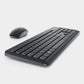 Dell Wireless Keyboard and Mouse - KM3322W, Wireless - 2.4GHz, Optical LED Sensor, Mechanical Scroll, Anti-Fade Plunger Keys, 6 Multimedia Keys, Tilt Leg - Black