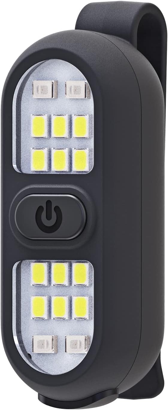 Clip on Flashlight, Running Lights for Runners Dog Light for Dog Walking at Night Rechargeable Safety Portable EDC Flashlight Gift for Runners Hands Free LED Work Light Flashing Camping Hiking Gear