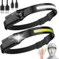 LED Headlamp, 2 Pack Rechargeable Flashlight for Adults, 230 Wide Beam Headlight, Motion Sensor Head Lamp, Adjustable Headband Outdoor Waterproof Head Light for Running, Camping, Hiking