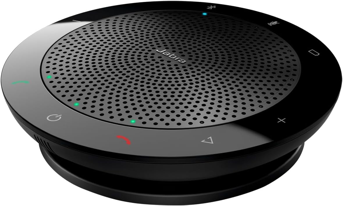 Jabra Speak 510 (2025 Edition) Portable, USB or Wireless Bluetooth Speaker for Meetings and Calls with Crystal-Clear Sound, Works with All Meeting Platforms - Microsoft Teams, Google Meet, Zoom, Black