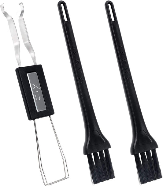 Keycap Puller Switch Puller Stainless Steel Keycap Removal Tool with 2 Pcs Keyboard Cleaning Brush for Mechanical Keyboard