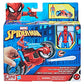 Marvel Spider-Man Web Blast Cycle, 4-Inch Action Figure with Vehicle and 2 Web Projectiles, Kids Playset for Ages 4 and Up