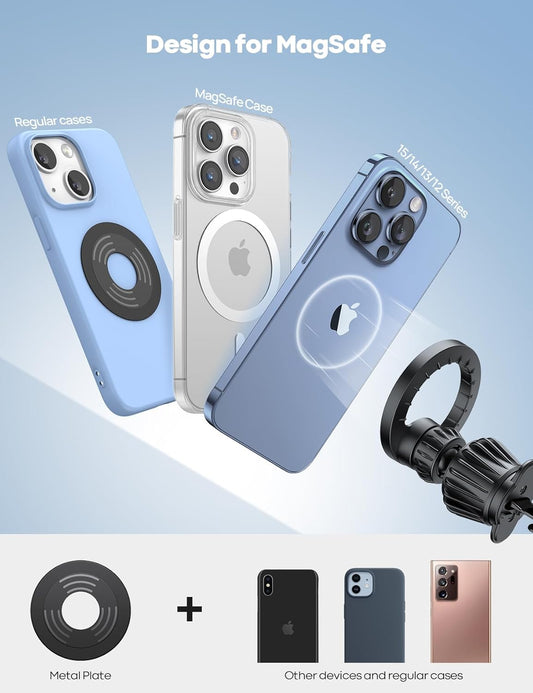 Lamicall for MagSafe Car Mount - [20 Super Magnets] Magnetic Car Phone Mount, Air Vent Phone Holder Car, Hands Free Cell Phone Holder Clip Car Accessories fit iPhone 17 16 15 14 13 Pro Plus Max Kits