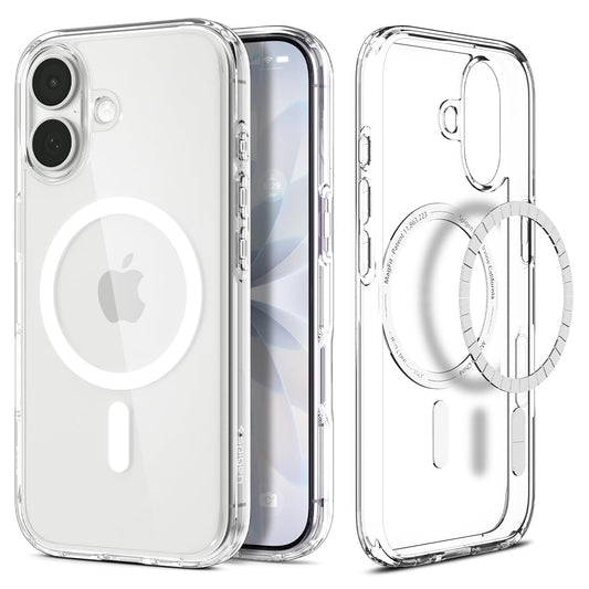 Spigen Ultra Hybrid MagFit Case for iPhone 17 - Clear White | MagSafe Compatible, Anti-Yellowing Crystal Clarity, Patented Air Cushion, MIL-STD-810H Military-Grade Drop Protection
