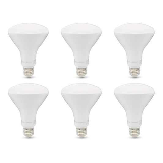 Basics BR30 LED Light Bulbs, 65W Equivalent, 11W Energy Efficient, E26 Standard Base, Soft White 2700K, Dimmable, 10,000 Hour Lifetime, 6-Pack