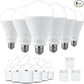 DEBAOBULB6 Pack Rechargeable Emergency Light Bulbs, Battery Powered LED Light Bulb 6000K Daylight E26 120 Volt 9W 60W Equivalent with 1200mAh for Home Power Outage Camping Hurricane