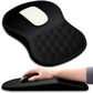 Hokafenle Ergonomic Mouse Pad Wrist Support with Massage Design, Wrist Rest Pain Relief Mousepad with Memory Foam&Non-Slip PU Base, Mouse Pads for Wireless Mouse & Desk (12x8 inch,Black)