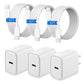 3 Pack iPhone Fast Charger cargador【Apple MFi Certified】 20W Rapid USB C Wall Charger with 6FT Fast Charging Cable Compatible with iPhone 11 12 13 14 Plus,Pro Max,Pro/Mini/XR/iPad