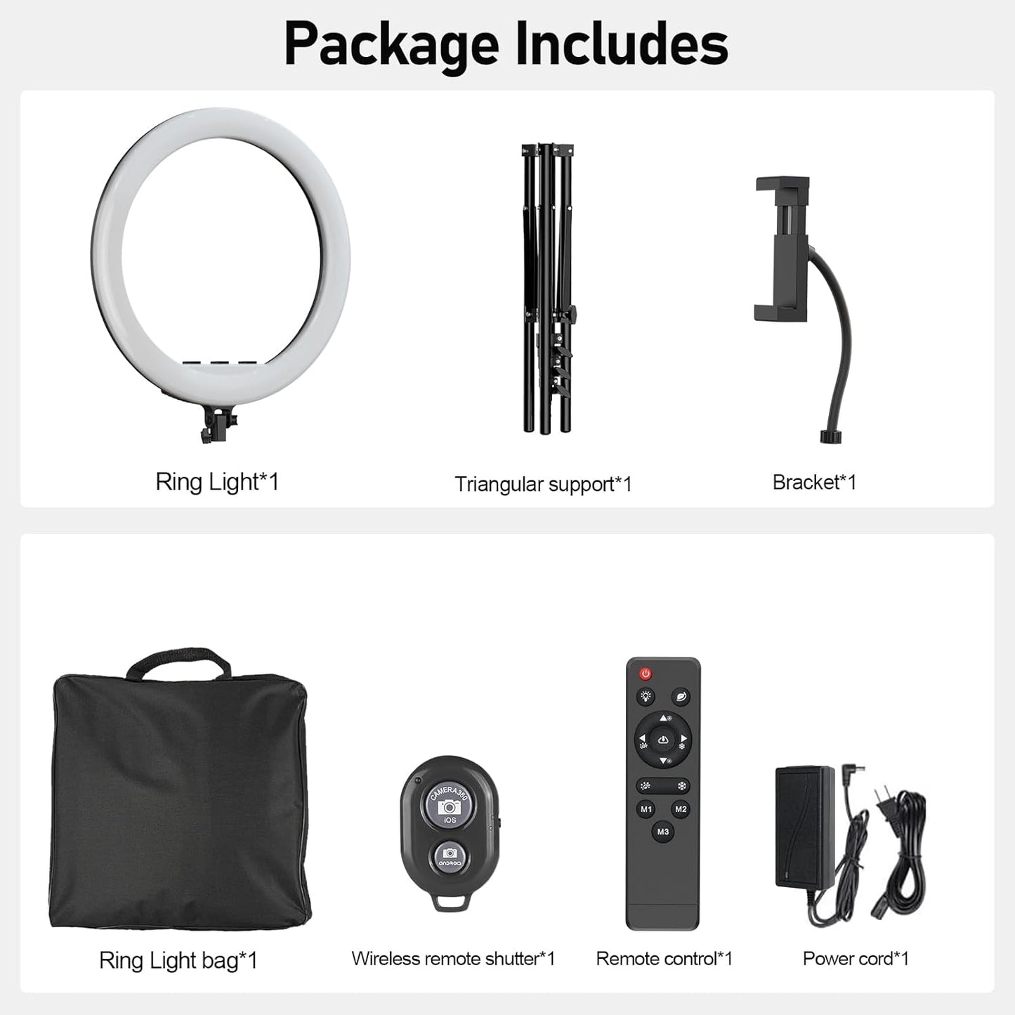Hagibis 21 inch Ring Light with Stand Outer 55W 5600k Dimmable LED Light, Tripod Stand,and Phone Holder，Remote Controller,Carrying Bag ，CRI 97+ 2540lux, for Streaming Home Office Zoom Call Lighting
