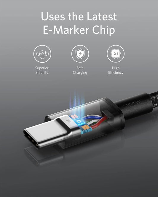 Anker USB C to USB C Cable, 2-Pack 6 FT (1.8 m) Type C 100W Charger Cord, Fast Charging for iPhone 17 Series, MacBook Pro 2020, Pixel, and More (Black, Not for Video Output)