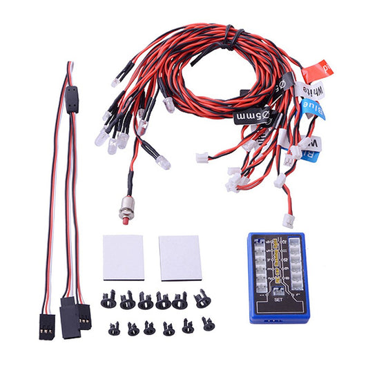 Globact Rc Car Headlights Taillight Rc Truck Led Lights Flashing Light Lamp 12 LED 5 Operation Modes for 1/10 Rc Trucks, Crawler, Off-Road, Sport Racing